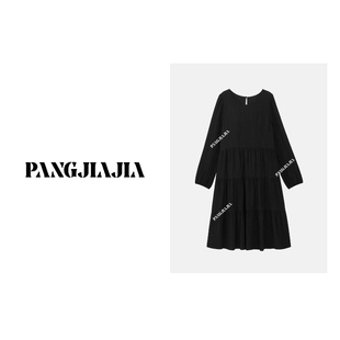 圆领连衣裙女中长款 女神进阶 金标 遮肉显瘦P623Q00348 胖佳佳