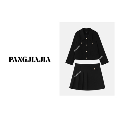 【胖佳佳】金标~方糖小姐 西装外套百褶半身裙两件套P623A00400