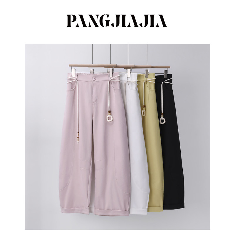 【胖佳佳】胖妹妹mm大码女装春日伞兵裤休闲裤宽松显瘦休闲长裤