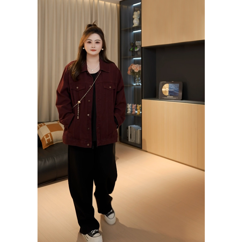 【胖佳佳】丹宁遐想 牛仔外套女高级显白宽松百搭上衣H624Z14231