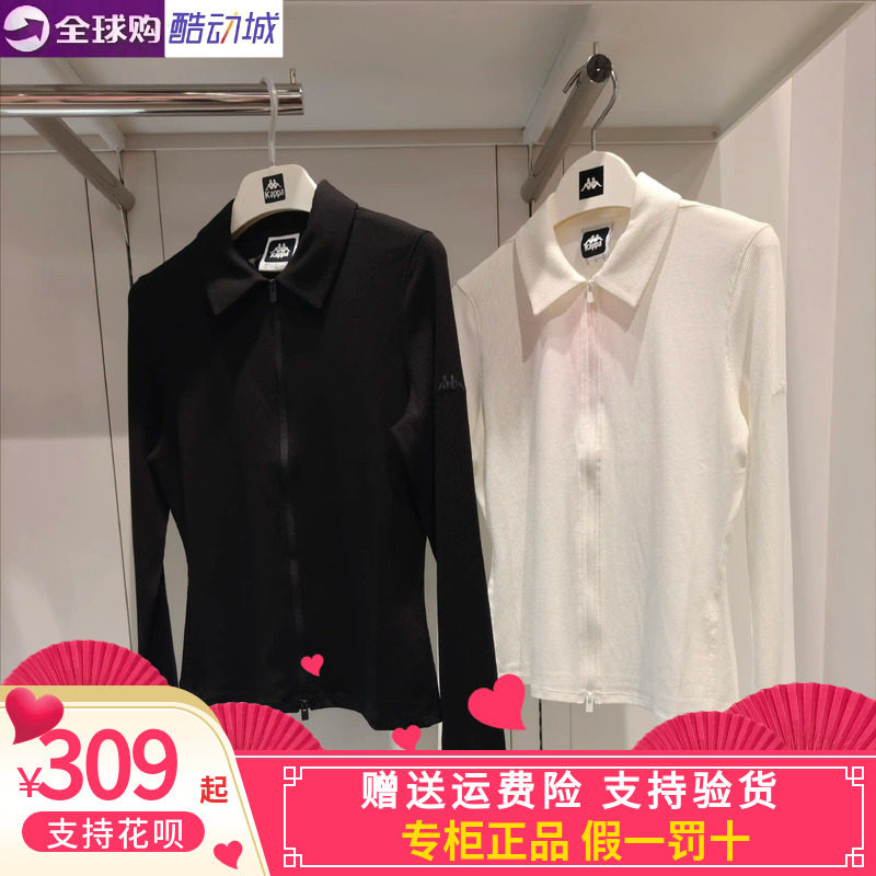 卡帕背靠背kappa女款2026冬款运动休闲翻领T恤长袖K0G82TC60