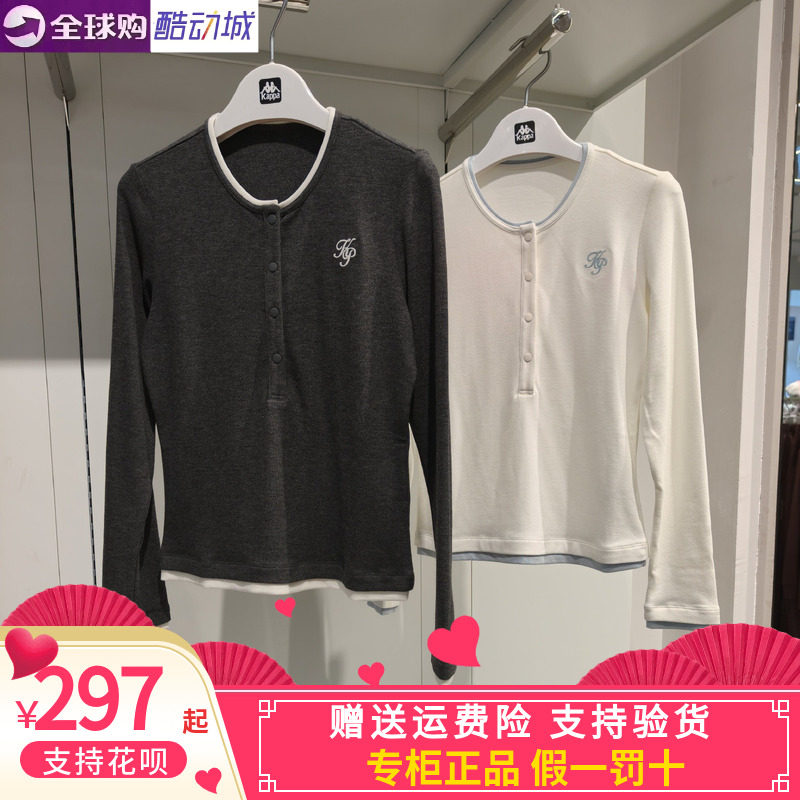 卡帕背靠背kappa女款2026冬款运动休闲圆领针织T恤长袖K0G82TC02
