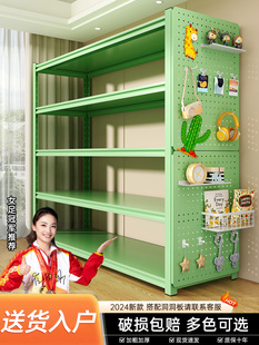 家用货架钢制置物架落地多层储藏间阳台杂物快递收纳架超市展示架