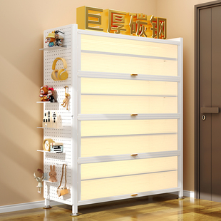 鞋架钢制家用收纳一体靠墙防尘鞋柜门口入户玄关大容量置物柜新款