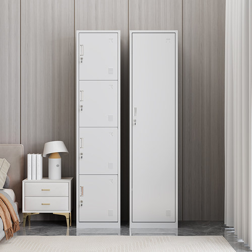 铁皮多门储物柜简易员工私人物品夹缝收纳柜办公室带锁单门更衣柜