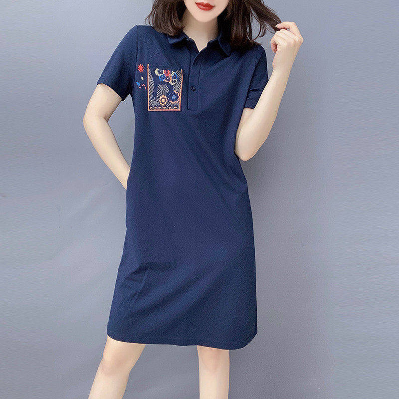 休闲减龄显瘦纯色短款Polo裙连衣裙欧洲站2020秋季女装新款欧货