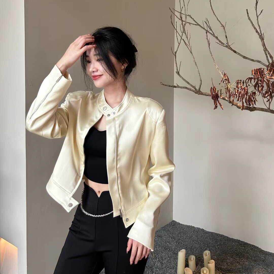 南油春季新款 搞定醋酸羊毛 夹克衫上衣设计感时尚百搭短款外套女