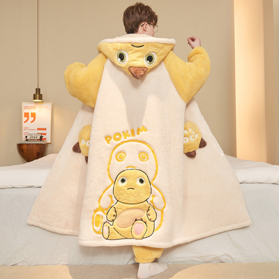 睡袍男款珊瑚绒加厚家居服