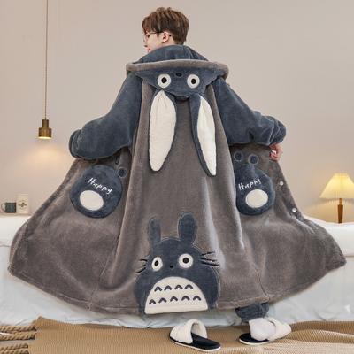 睡衣男士珊瑚绒秋冬季加厚加绒