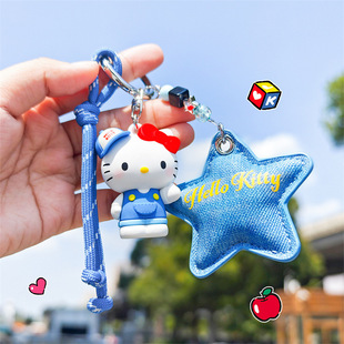 正版 复古系列包包挂饰礼物女 哈喽Hellokitty凯蒂猫钥匙扣挂件美式