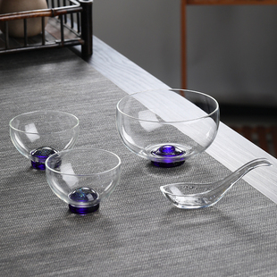 日式斑斓星空碗泡茶具玻璃冷泡茶碗泡绿茶带勺泡茶器抹茶碗分茶勺