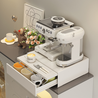 咖啡机置物架摆放台水吧台马克杯架子餐边柜抽拉式杯子收纳置物架