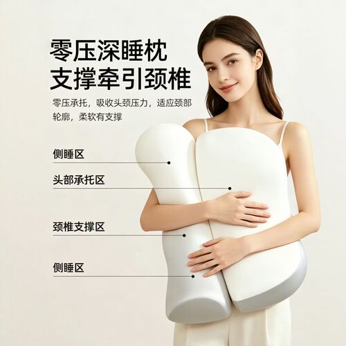 【玲珑专属】锦氨零压牵引记忆枕颈椎专用枕头套和枕芯睡眠枕头