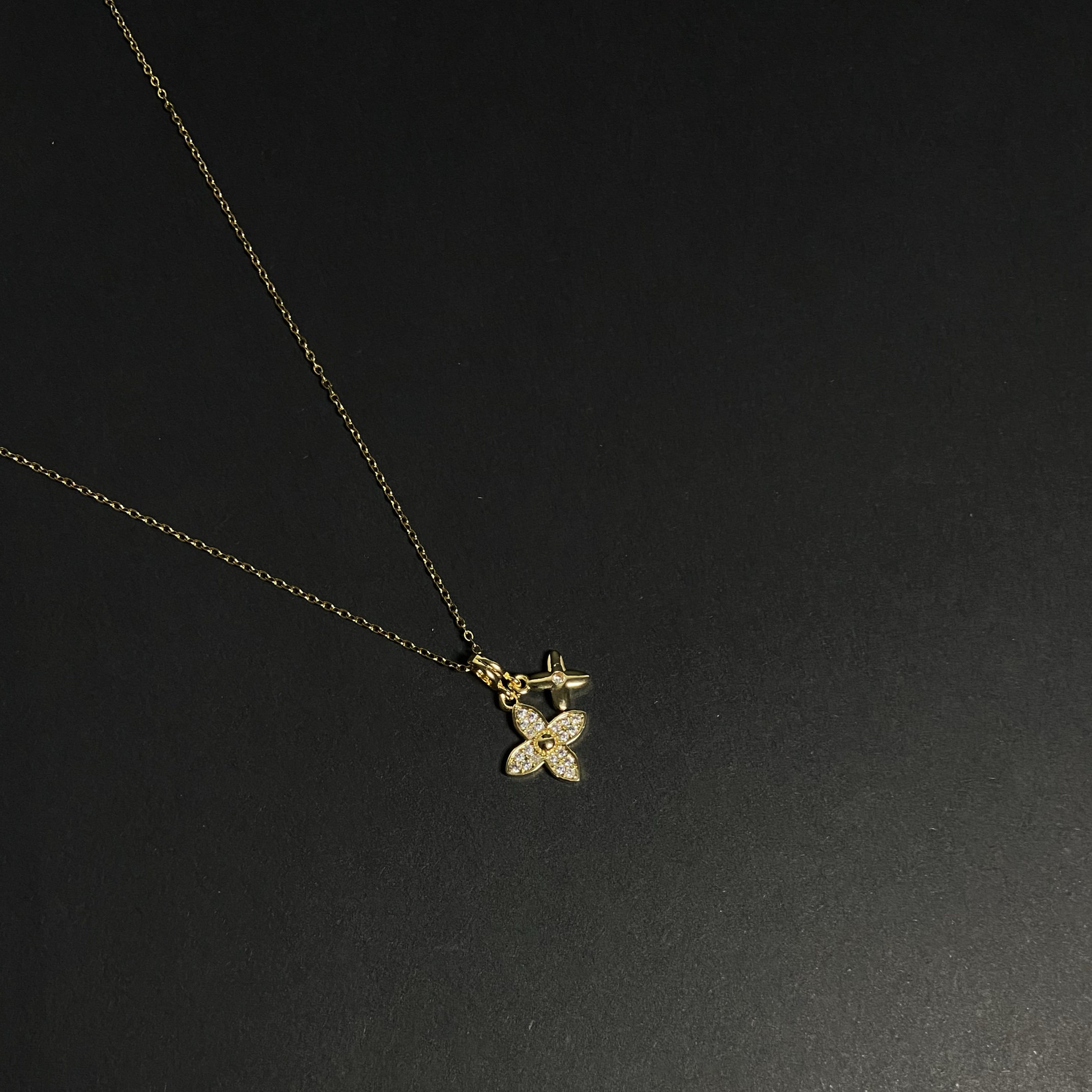 Vintage古著 【Double Sliver-golden】项链