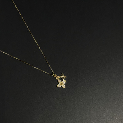 Vintage古著 【Double Sliver-golden】项链