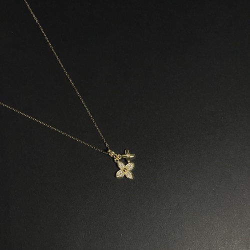 Vintage古著 【Double Sliver-golden】项链