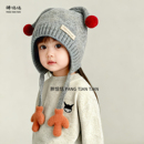 儿童帽子冬季 男孩加厚护耳帽保暖秋冬外出防风女童宝宝毛线帽 韩版