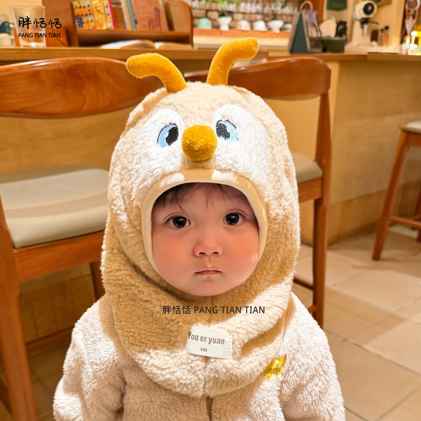 宝宝帽子冬季超萌加绒围脖连体帽保暖秋冬护耳帽婴儿童防风套头帽