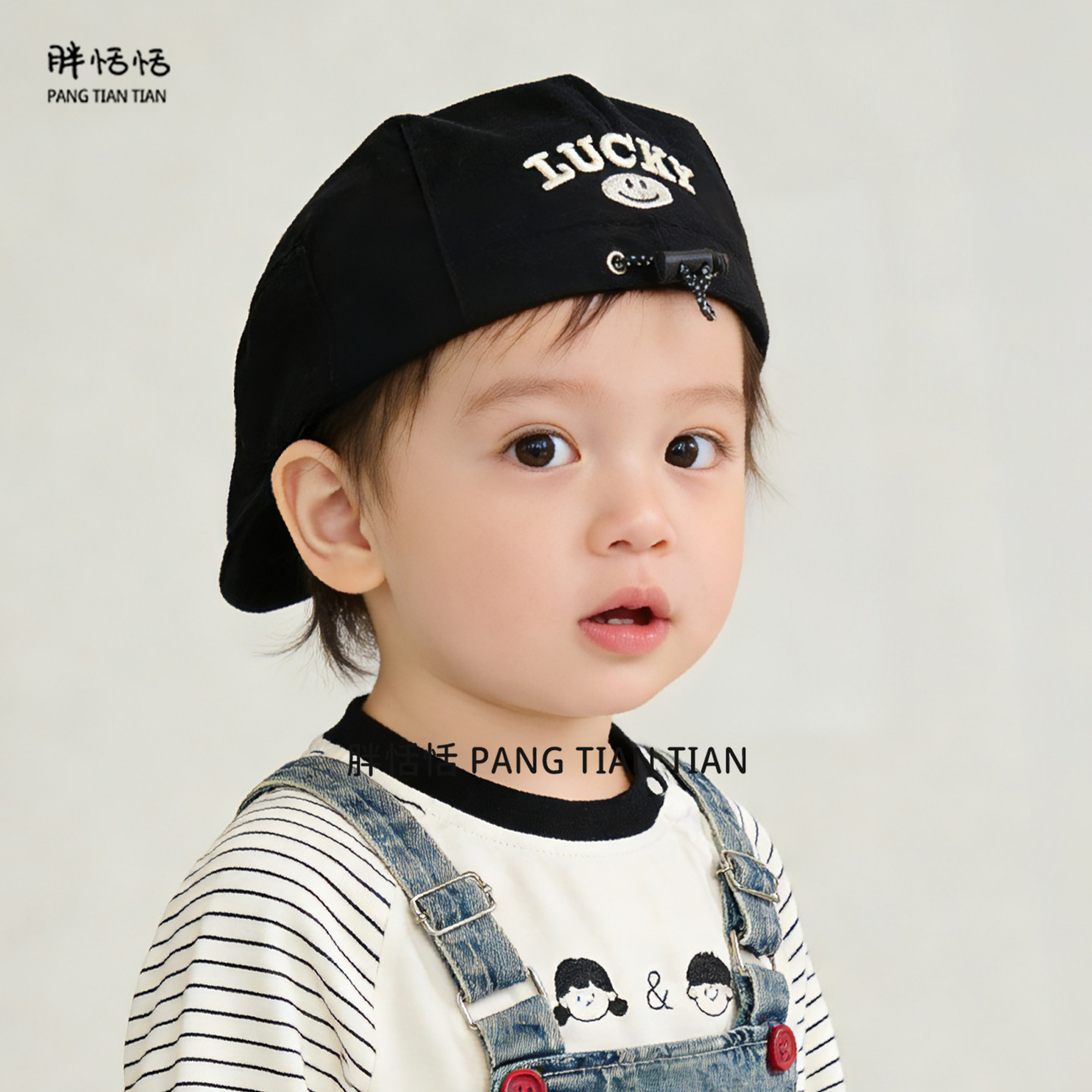 儿童帽子春秋薄款韩版男童宝宝贝雷帽帅气短檐婴儿出游遮阳鸭舌帽