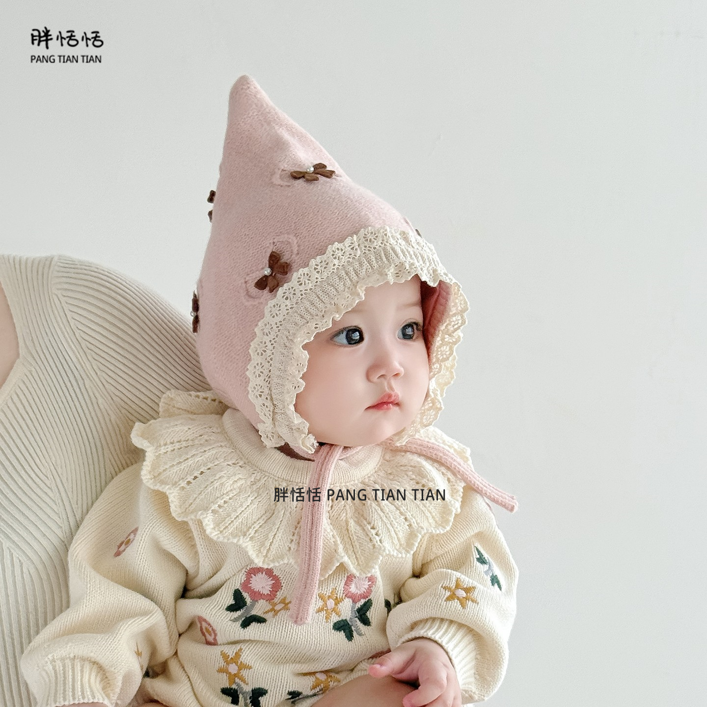 秋冬季女宝宝针织保暖护耳毛线帽