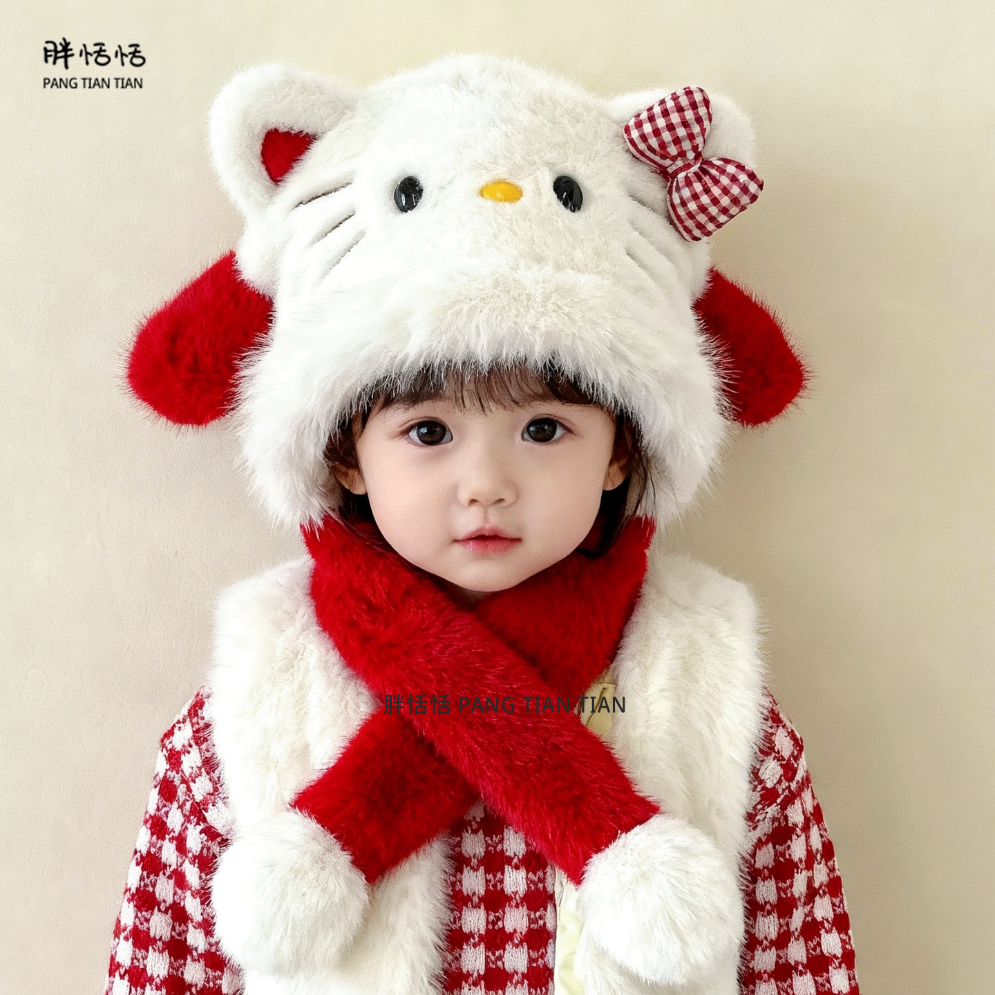 冬季超萌加绒加厚保暖围脖一体帽