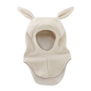 宝宝帽子秋冬款兔耳朵婴儿围脖连体帽冬季男孩女童防风护耳一体帽