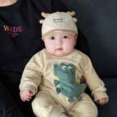 婴儿帽子春秋款 可爱小月龄纯棉鸭舌帽新生男女宝宝软檐棒球帽 韩版