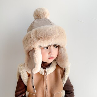 宝宝帽子冬季加绒加厚男女童防寒雷锋帽秋冬款保暖防风儿童护耳帽