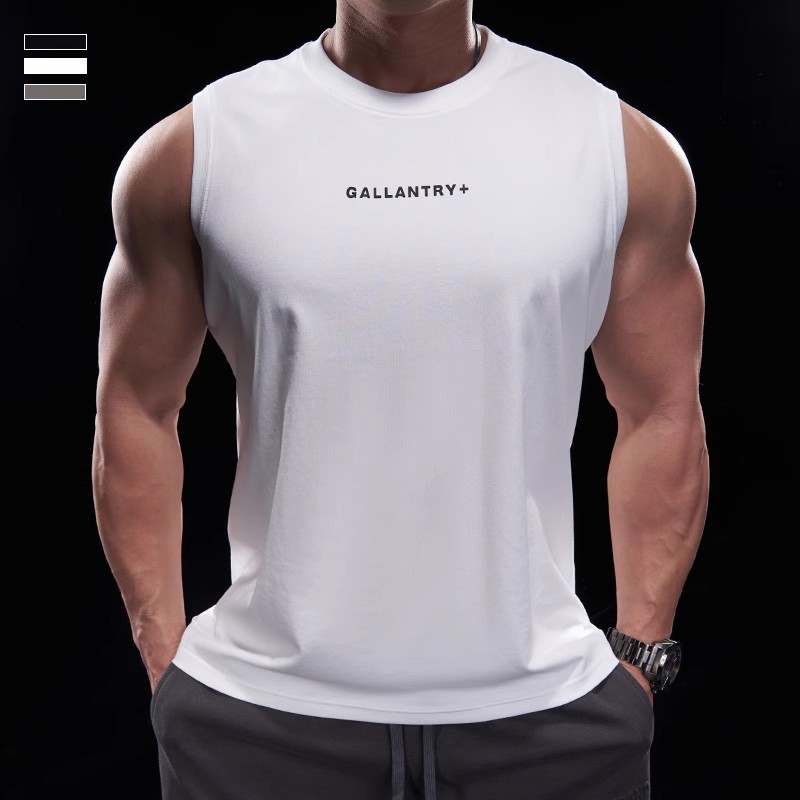 夏季新款男士运动健身背心男美式工字背训练无袖上衣外穿衣服