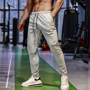 束脚训练跑步深蹲肌肉健身裤 夏季 休闲裤 男冰丝速干长裤 子潮 运动裤