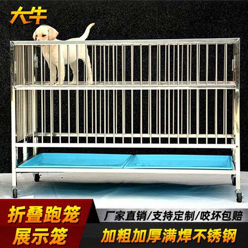 大牛双层不锈钢宠物展示笼｜犬