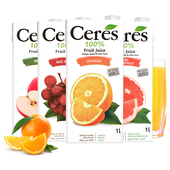 Ceres南非进口 纯果汁孕妇特价橙汁百香果汁1L*4盒装代餐饮料整箱
