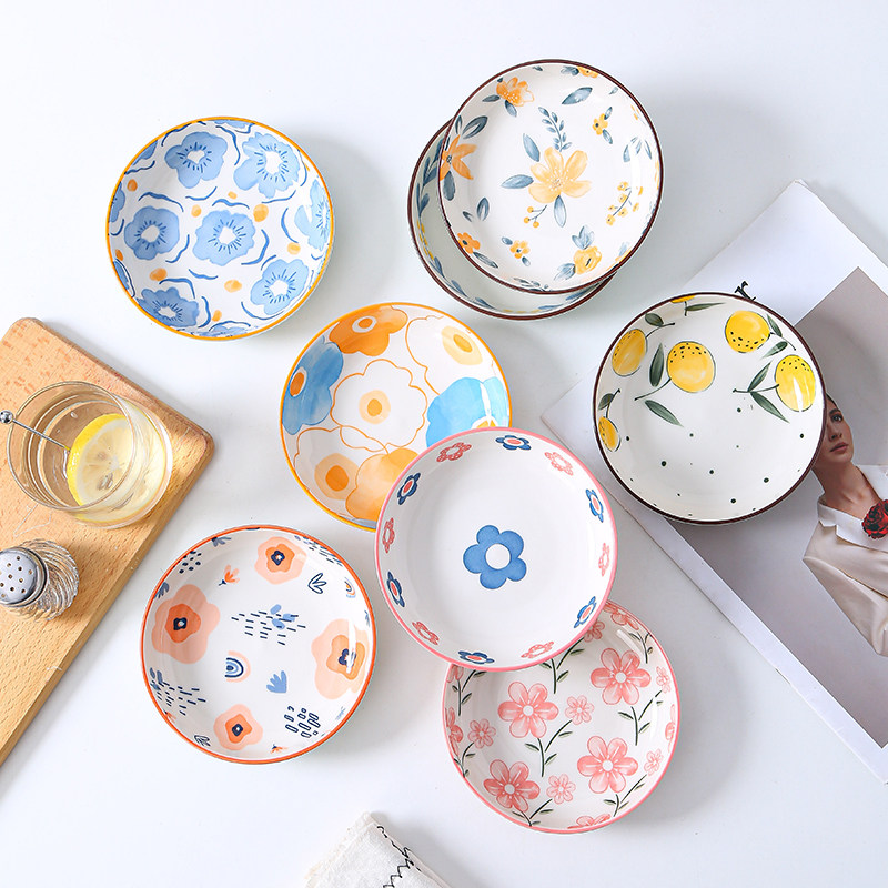 釉下彩吐骨头盘碟创意陶瓷碟子圆形泡菜碟凉菜小菜碟点心碟小吃碟,餐饮具,碟,淘宝优惠券,粉丝福利购,淘宝优惠卷
