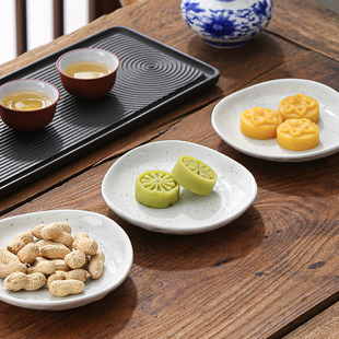 日式复古吐骨头碟小碟子蘸料碟家用点心碟小吃碟菜碟陶瓷垃圾盘子