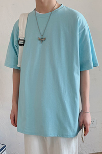DX17099-P20 纯色纯棉短袖t恤男短袖男大码宽松半袖男图片