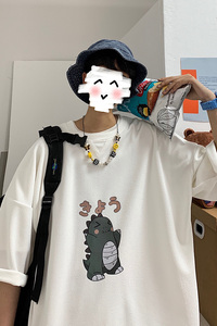 Q11037-P30 春夏季七分袖t恤男大码五分袖男短袖中袖 港风图片