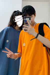 DX17059-P25 纯棉宽松短袖t恤男大码五分袖男半袖男 港风图片