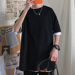 DX17099-P20 纯色纯棉短袖t恤男短袖男大码宽松半袖男图片