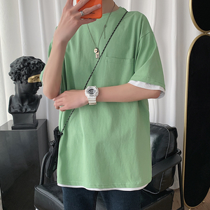 DX24099-P25大口袋百搭短袖t恤男大码半袖体恤上衣服图片