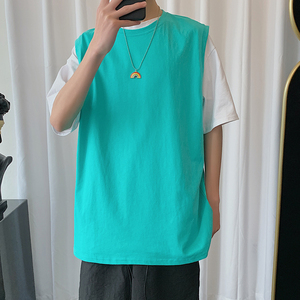BX25099-P20 港风运动汗背心男大码汗衫男无袖t恤男图片