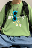 LT30068-P30小雏菊港风ins假两件t恤男短袖男五分袖男港风，男装T恤，电商A040