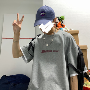 LT30071-P30 假两件t恤男短袖男大码5五分袖男半袖图片