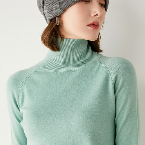 宽松内搭立领套头针织打底衫