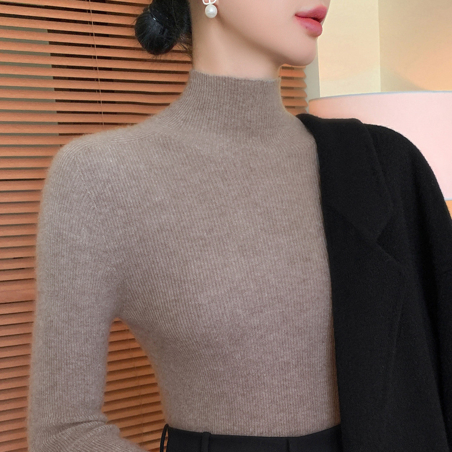 高级感一线成衣半高领毛衣女秋冬配大衣的内搭修身显瘦针织打底衫,女装/女士精品,毛衣,淘宝优惠券,粉丝福利购,淘宝优惠卷