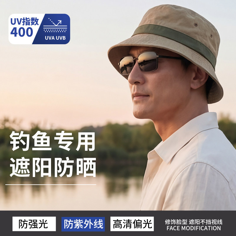 钓鱼专用偏光墨镜男士2026新款看漂高清开车驾驶夜视变色太阳眼镜