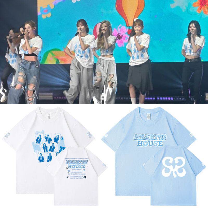 Hearts2Heart演唱会周边短袖T恤重磅220g纯棉印花打歌服图片