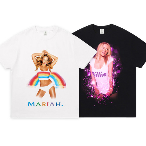mariah carey 玛丽亚凯莉演唱会同款衣服穿搭纯棉短袖t恤门票周边