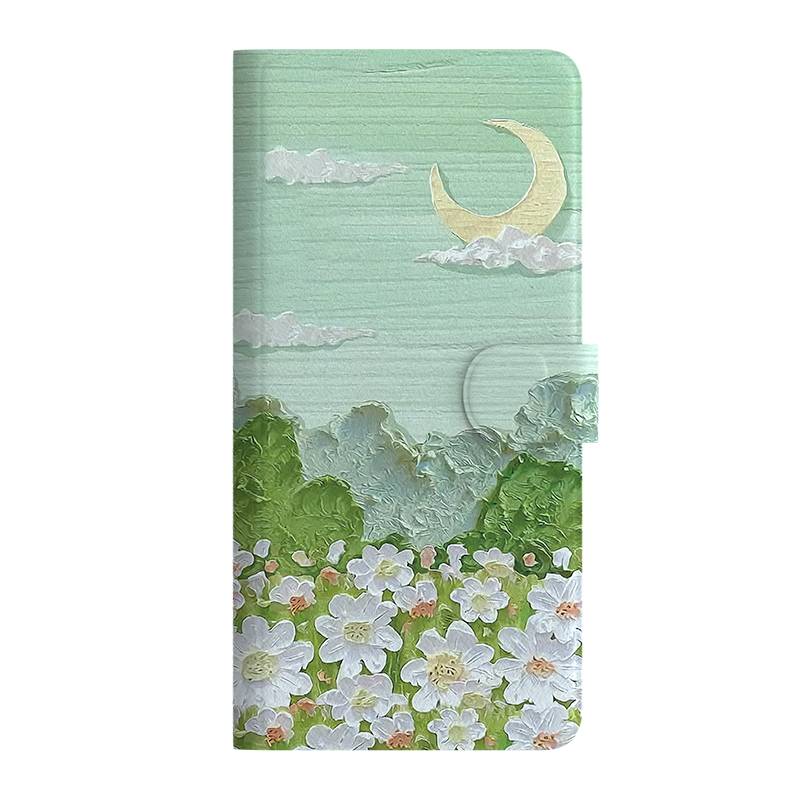 翻盖皮套适用小米14手机壳13pro花朵mi12油画风小米10/6x外壳civi3软壳max3插卡mix4/note10/小米9/11/ultra