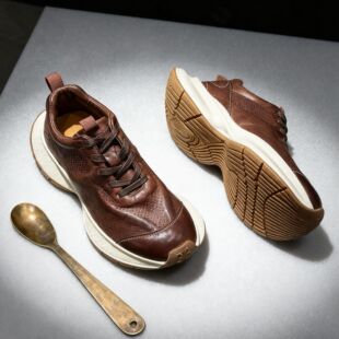 透气运动休闲鞋 厚底增高轻便复古时尚 2025新款 水洗马皮巴黎老爹鞋