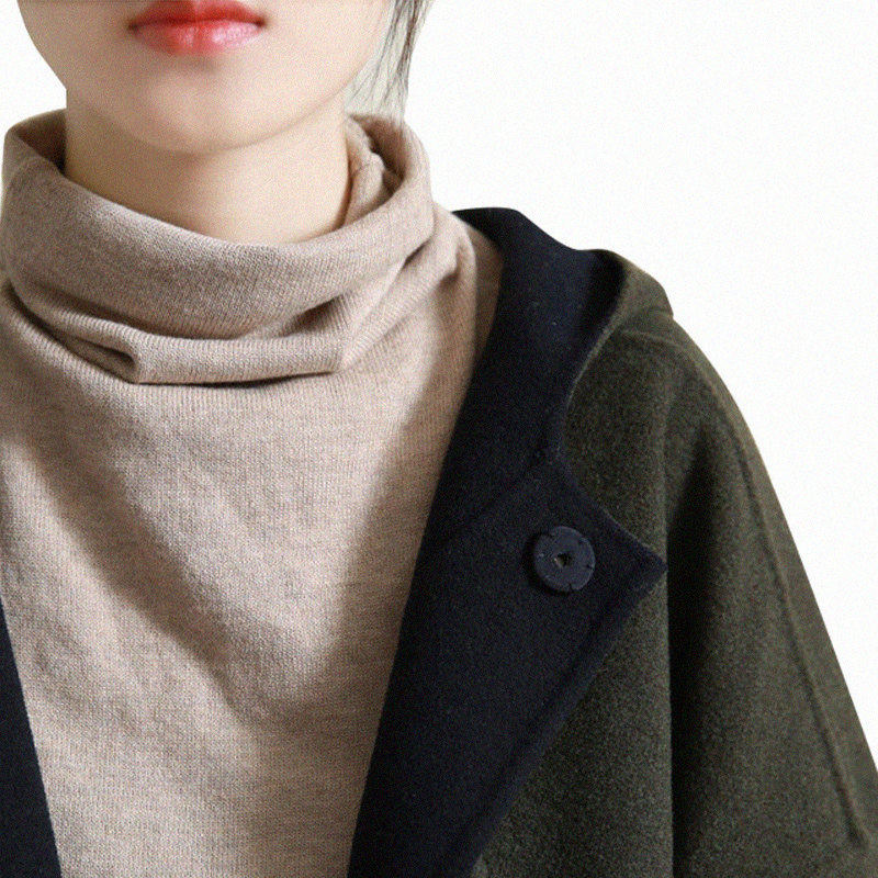 谷家 文艺纯棉线高领毛衣女显瘦 新款堆堆领全棉宽松打底针织衫,个性定制/设计服务/DIY,棉服工装,淘宝优惠券,粉丝福利购,淘宝优惠卷